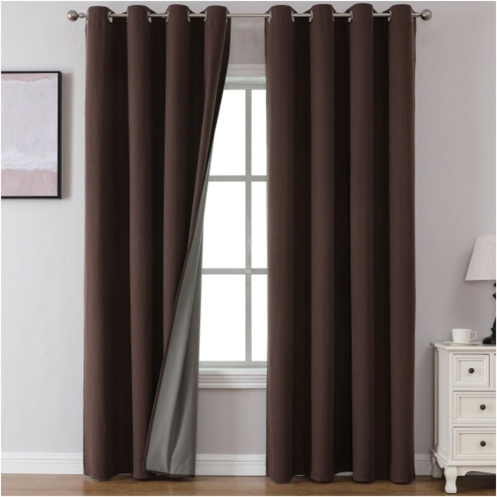 Nestfyhome 100% Blackout Waterproof Curtains for Bedroom – Thick Coated Faux Linen Drapes