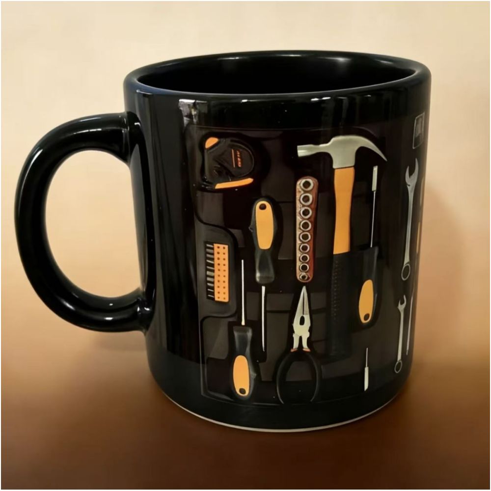 Nestfyhome Designer Ceramic Coffee Mug – Printed Drinkware with Colored Interior & Handle, Elegant Home Cup for Coffee, Milk & Tea