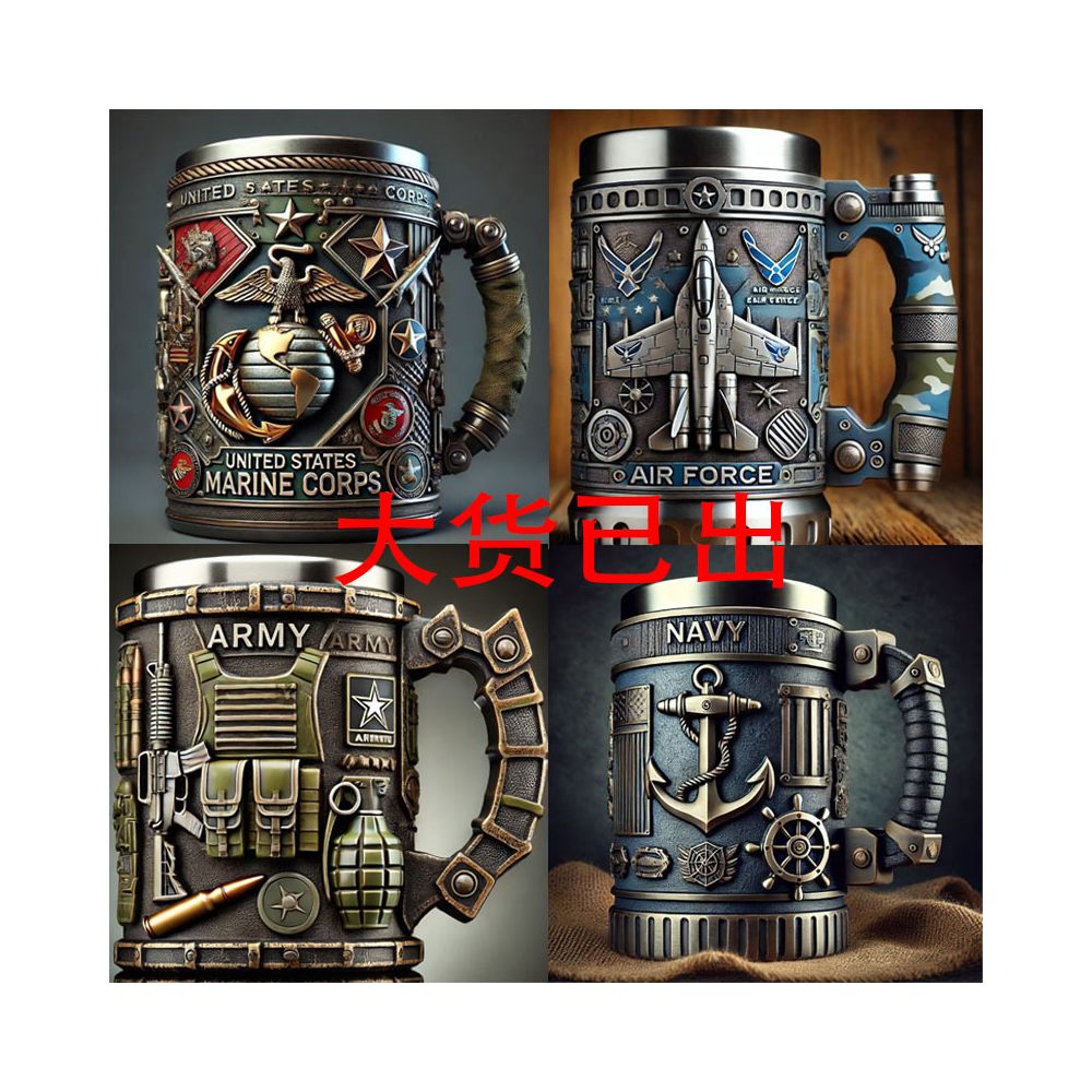 Cross border best selling mug V6 creative V8 resin stainless steel water cup Great White Shark mug decoration ornament manufacturer image 0