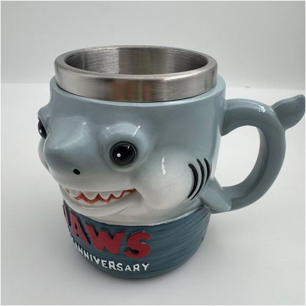 Nestfyhome mug V6 creative V8 resin stainless steel water cup Great White Shark mug
