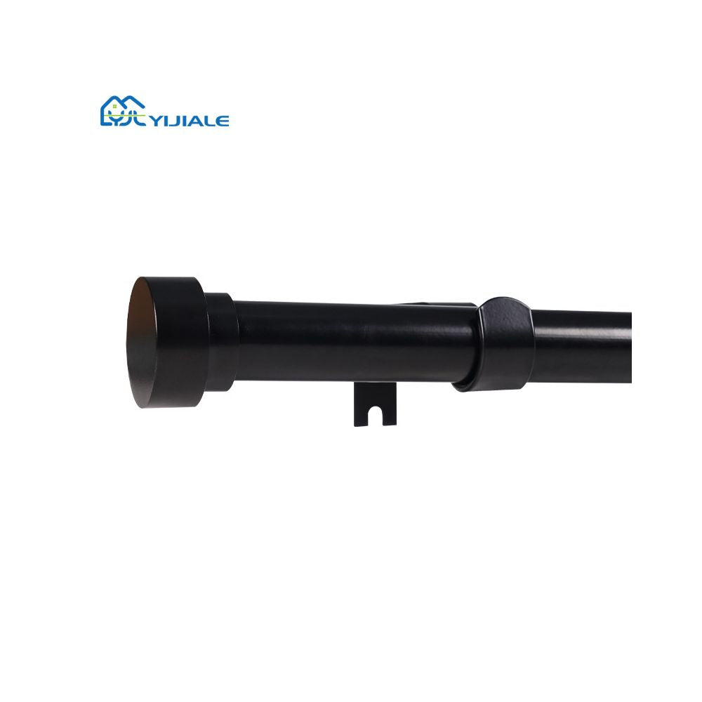 Nestfyhome Black Curtain Rod – Thick Aluminum Alloy Single/Double Rod, Ceiling Mounted Window Hardware