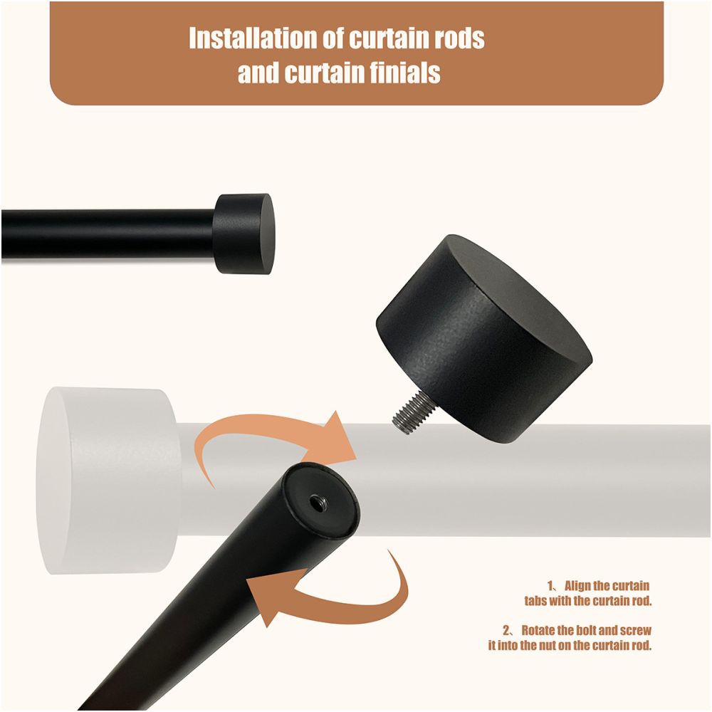 Cross border factory direct sales of double bar threaded telescopic metal curtain rods TEMU Amazon export individual packaging image 2