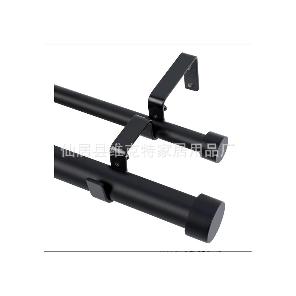 Cross border factory direct sales of double bar threaded telescopic metal curtain rods TEMU Amazon export individual packaging image 4