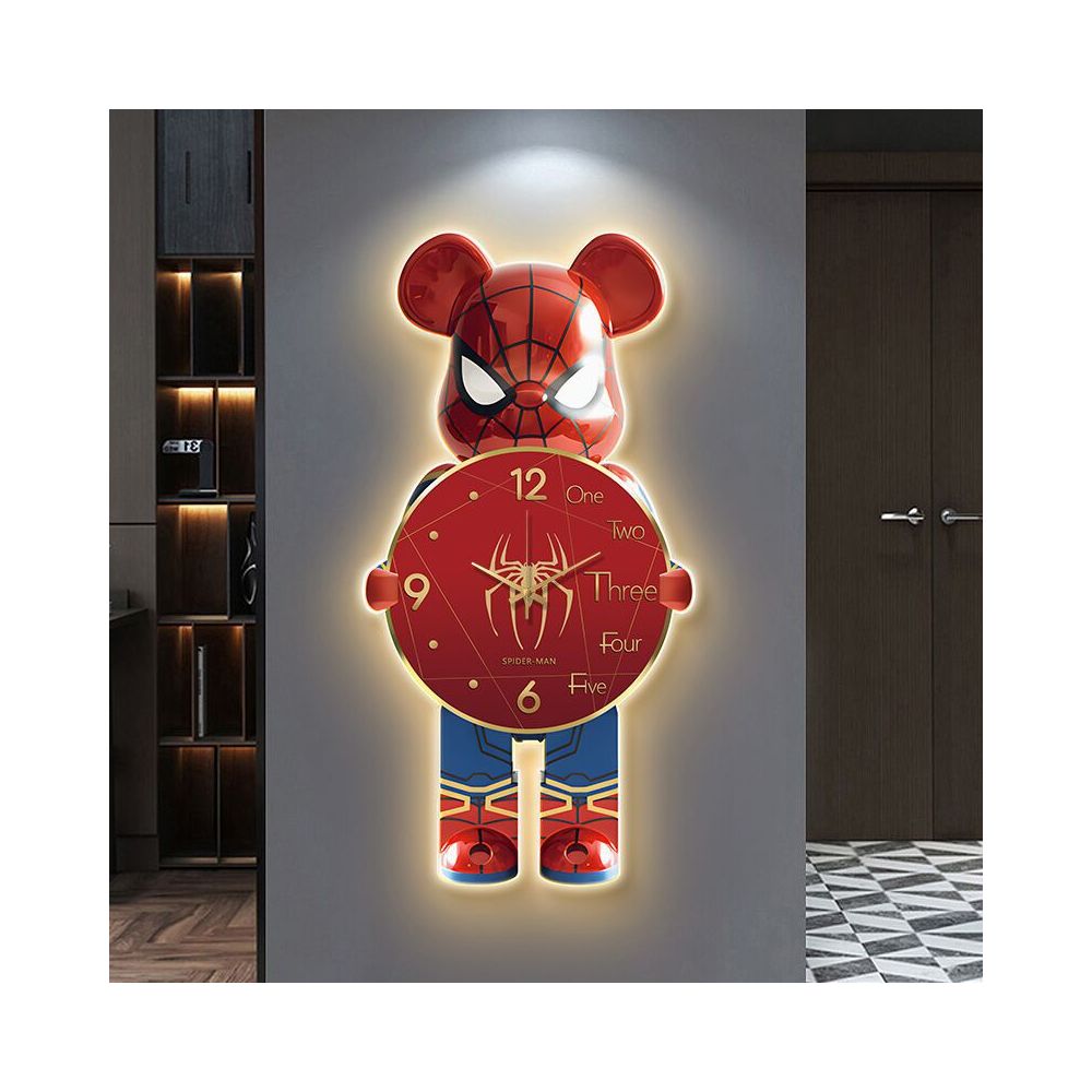 Nestfyhome Bear Wall Clock – Modern Minimalist Creative Hanging Clock with Ambient Wall Light for Living Room, 2025 New Style Luxury Room Decor