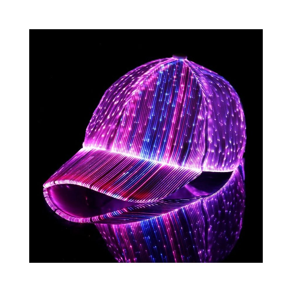Hot selling new LED fiber optic light up cap bar disco light up baseball cap hip hop couple flashing cap image 0