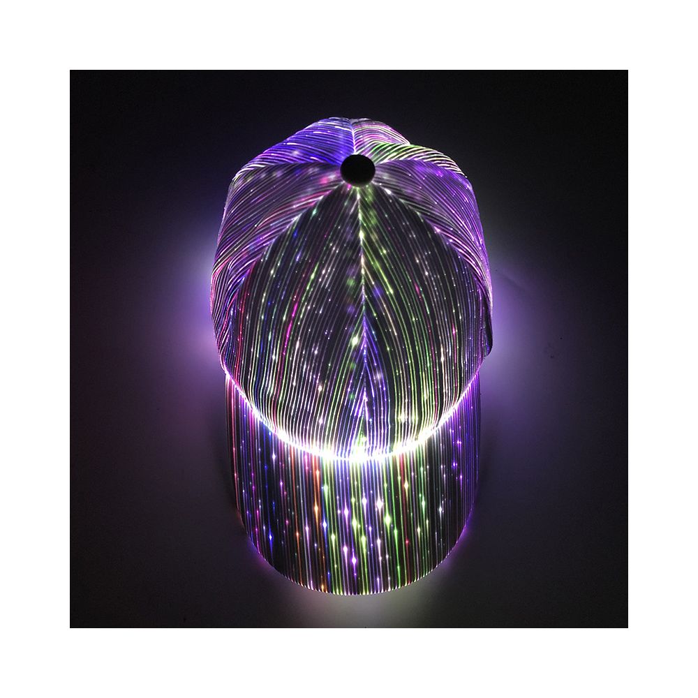 Hot selling new LED fiber optic light up cap bar disco light up baseball cap hip hop couple flashing cap image 1