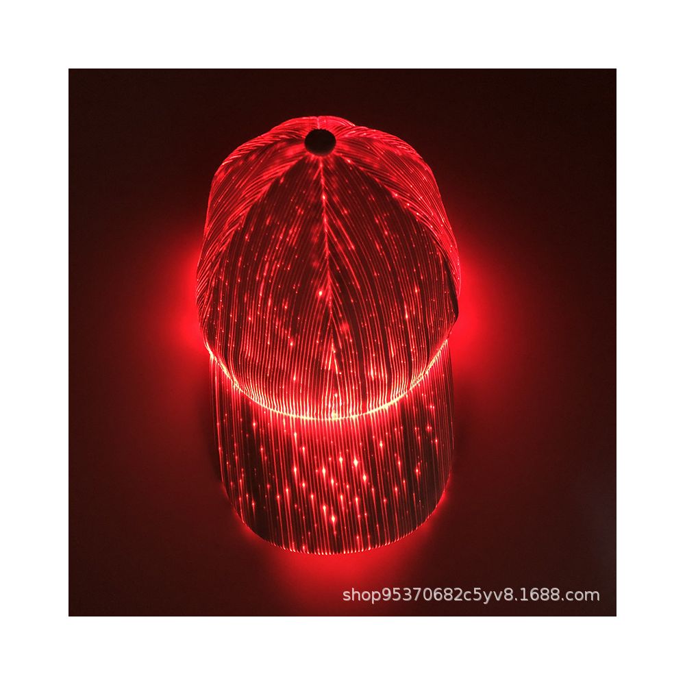 Hot selling new LED fiber optic light up cap bar disco light up baseball cap hip hop couple flashing cap image 2