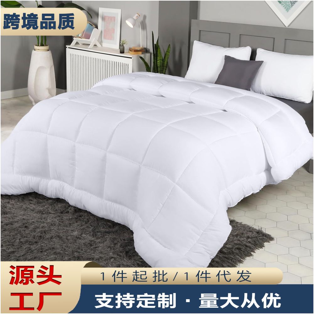 Cross border extra thick comforter special for homestays hotels and guesthouses pure cotton white suitable for all seasons home textile bedding image 0