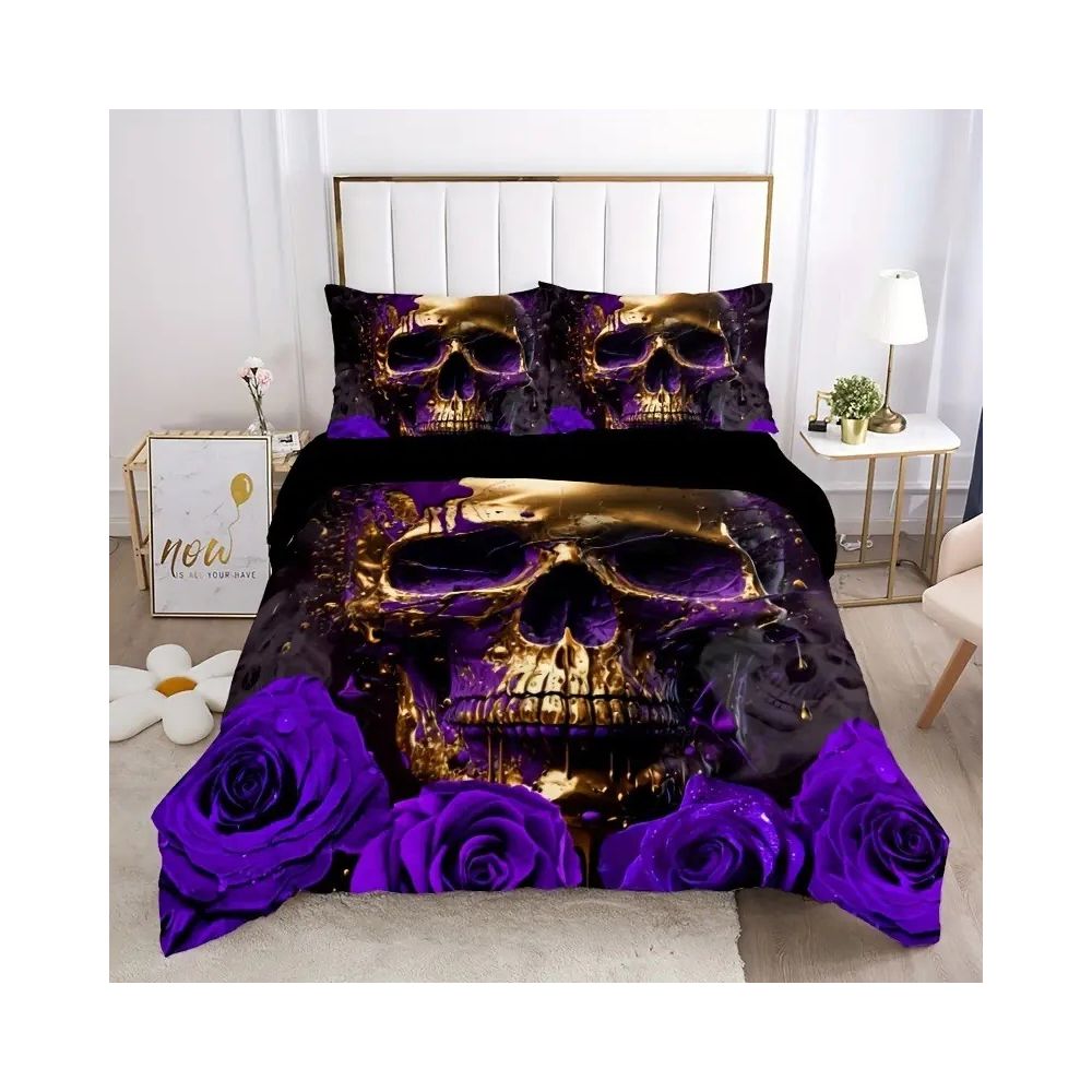 Nestfyhome Urban Loft Embroidered Duvet Cover Set – 3/4 Piece Bedding Set with Matching Pillowcases, Premium Industrial Style Bed Set for Bedroom & Homestay