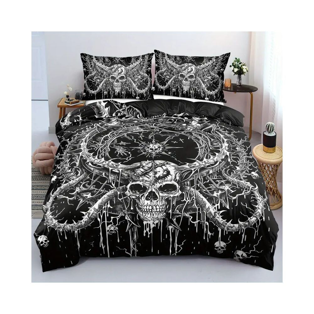 Nestfyhome Urban Loft Embroidered Duvet Cover Set – 3/4 Piece Bedding Set with Matching Pillowcases, Premium Industrial Style Bed Set for Bedroom & Homestay