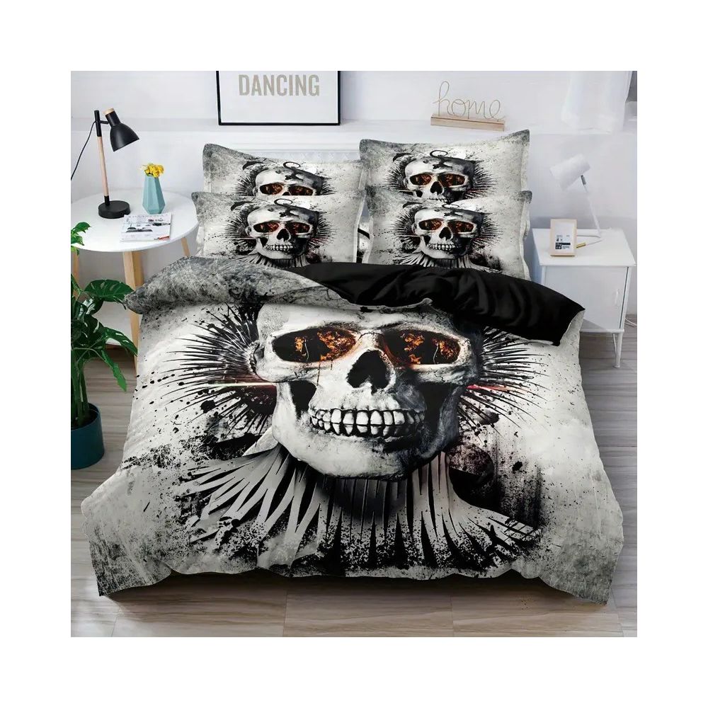 Nestfyhome Urban Loft Embroidered Duvet Cover Set – 3/4 Piece Bedding Set with Matching Pillowcases, Premium Industrial Style Bed Set for Bedroom & Homestay