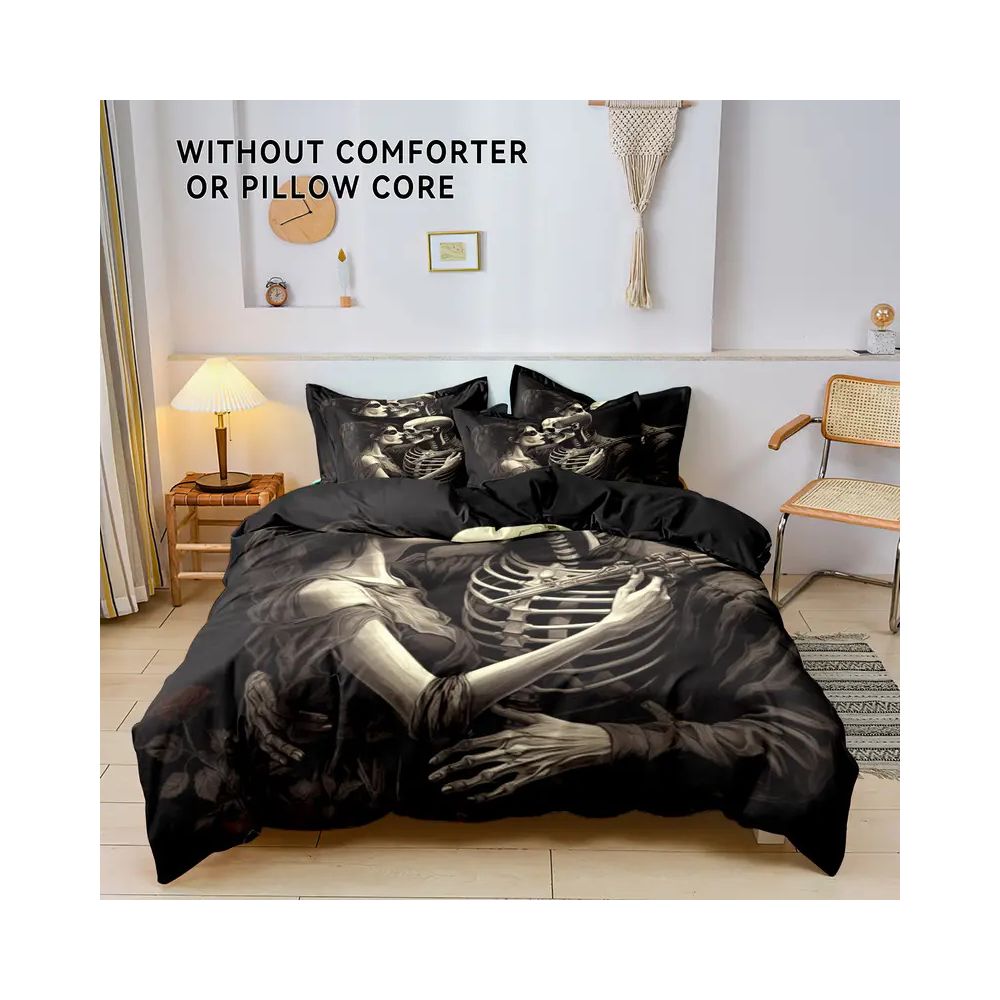 Nestfyhome Urban Loft Embroidered Duvet Cover Set – 3/4 Piece Bedding Set with Matching Pillowcases, Premium Industrial Style Bed Set for Bedroom & Homestay