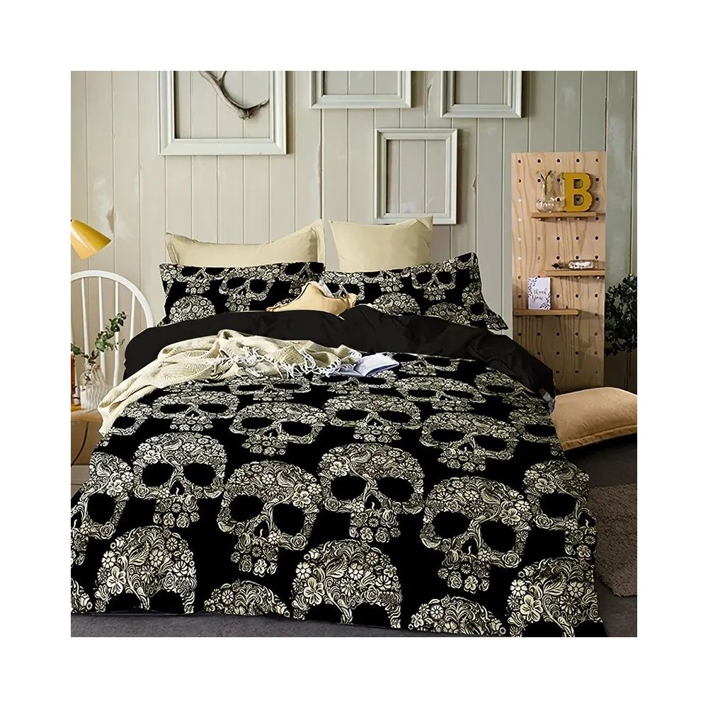 Nestfyhome Urban Loft Embroidered Duvet Cover Set – 3/4 Piece Bedding Set with Matching Pillowcases, Premium Industrial Style Bed Set for Bedroom & Homestay