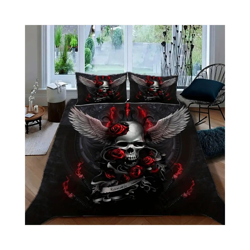 Nestfyhome Urban Loft Embroidered Duvet Cover Set – 3/4 Piece Bedding Set with Matching Pillowcases, Premium Industrial Style Bed Set for Bedroom & Homestay