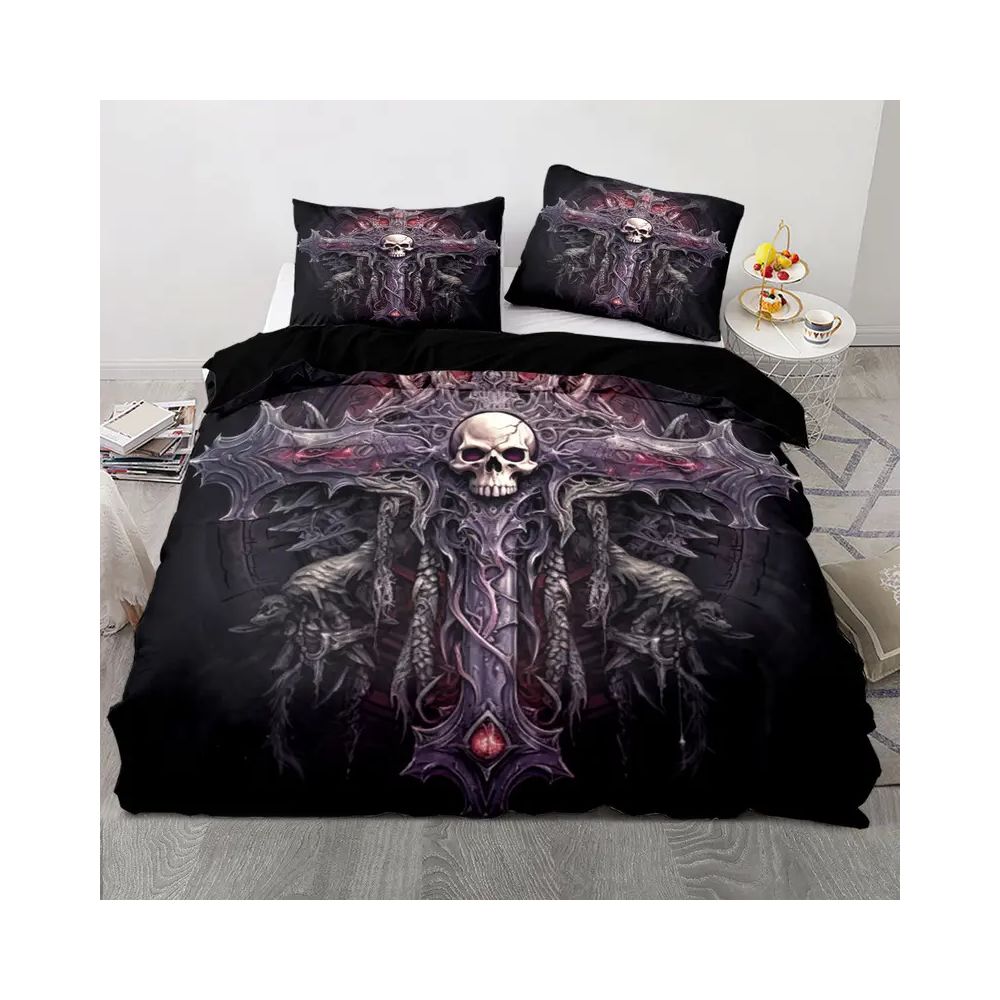 Nestfyhome Urban Loft Embroidered Duvet Cover Set – 3/4 Piece Bedding Set with Matching Pillowcases, Premium Industrial Style Bed Set for Bedroom & Homestay