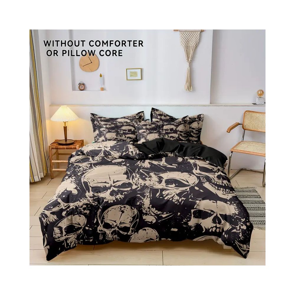 Nestfyhome Urban Loft Embroidered Duvet Cover Set – 3/4 Piece Bedding Set with Matching Pillowcases, Premium Industrial Style Bed Set for Bedroom & Homestay