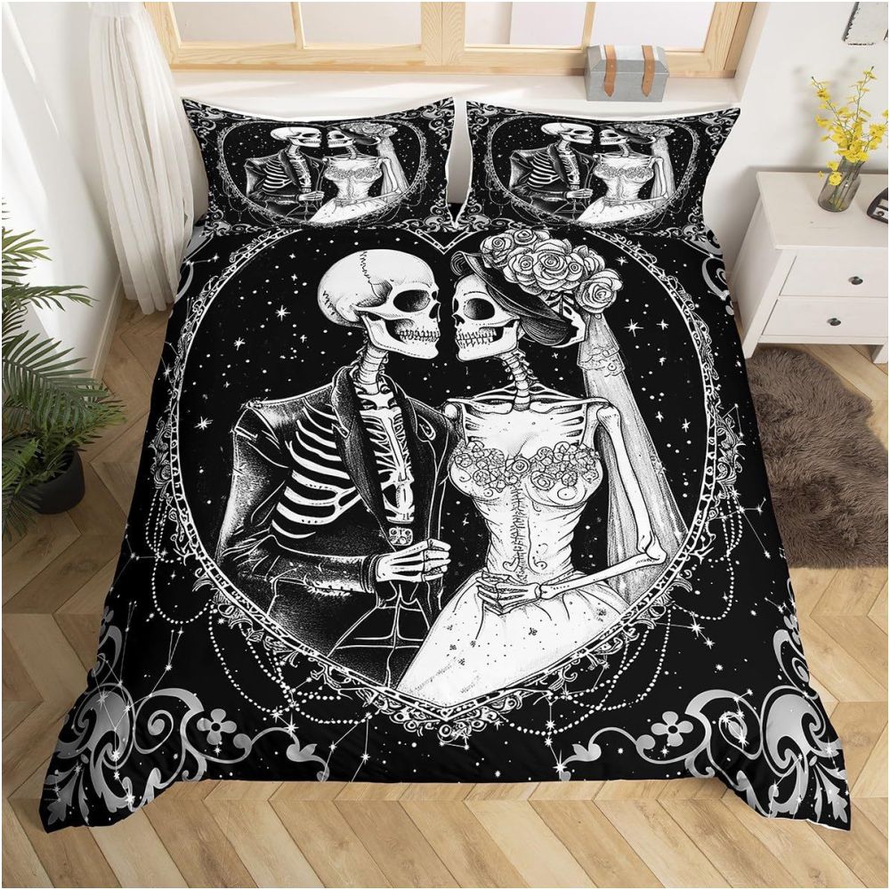 Nestfyhome Urban Loft Embroidered Duvet Cover Set – 3/4 Piece Bedding Set with Matching Pillowcases, Premium Industrial Style Bed Set for Bedroom & Homestay