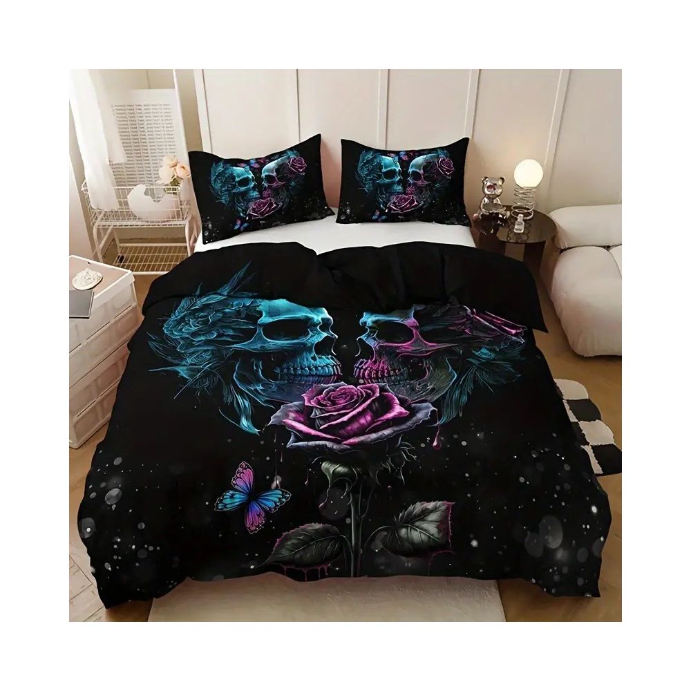 Nestfyhome Urban Loft Embroidered Duvet Cover Set – 3/4 Piece Bedding Set with Matching Pillowcases, Premium Industrial Style Bed Set for Bedroom & Homestay