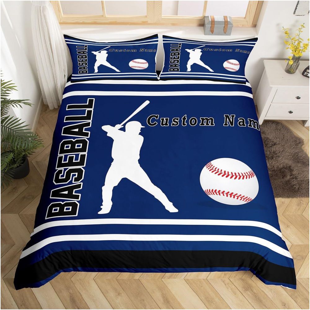 Nestfyhome Ice Hockey and Field Hockey Bedding Set – Sports Bed Down Comforter, Children’s Winter Sports & Games, 3-Piece Set