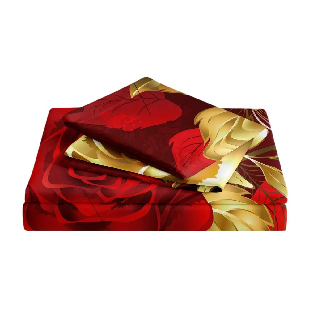 Romantic rose gold floral print down duvet cover cross border all season bedding soft bedroom and guest room decor image 4