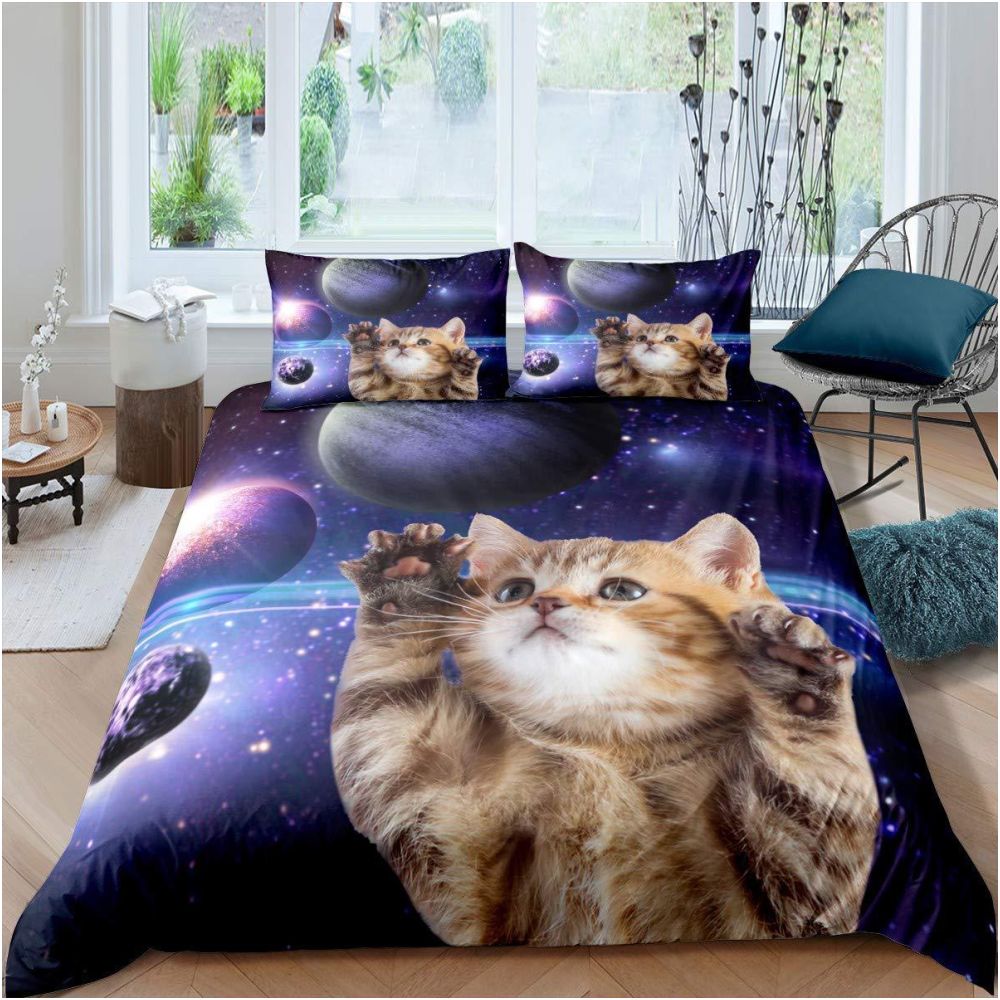 Nestfyhome Cross-Border Starry Sky Down Duvet Cover Set – Galaxy and Universe Print, 3-Piece Bedding Set for Teenagers & Children