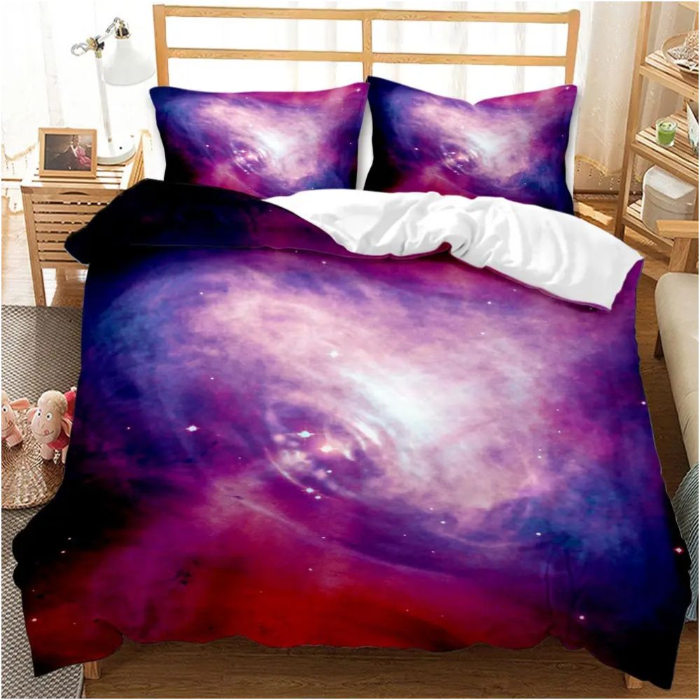 Nestfyhome Cross-Border Starry Sky Down Duvet Cover Set – Galaxy and Universe Print, 3-Piece Bedding Set for Teenagers & Children