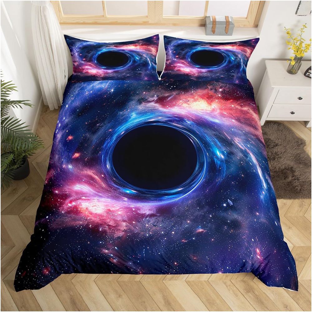 Nestfyhome Cross-Border Starry Sky Down Duvet Cover Set – Galaxy and Universe Print, 3-Piece Bedding Set for Teenagers & Children