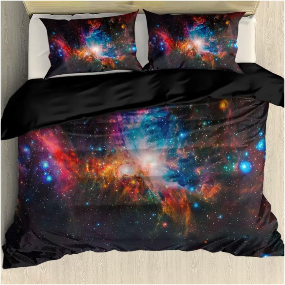 Nestfyhome Cross-Border Starry Sky Down Duvet Cover Set – Galaxy and Universe Print, 3-Piece Bedding Set for Teenagers & Children
