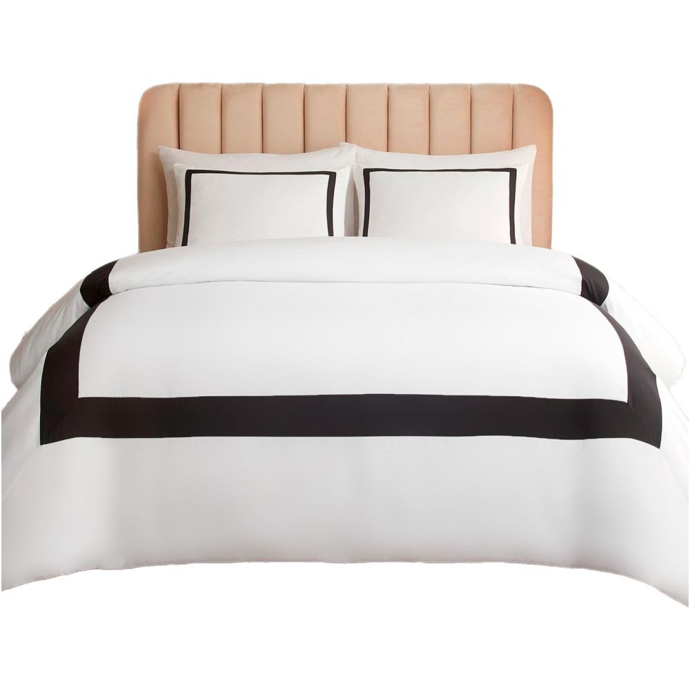 Black striped down duvet cover three piece hotel bedding set minimalist Nordic print duvet cover image 4