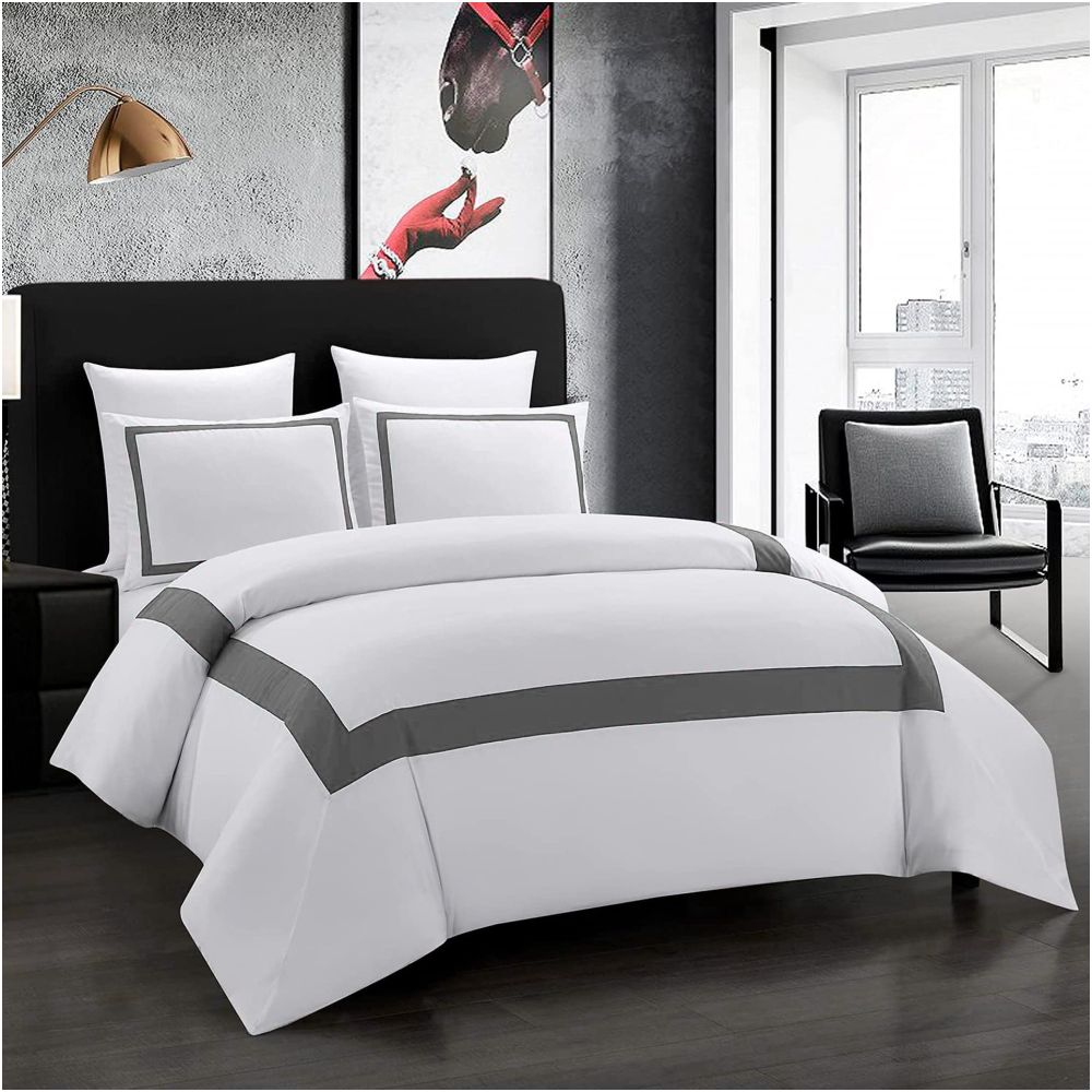 Black striped down duvet cover three piece hotel bedding set minimalist Nordic print duvet cover