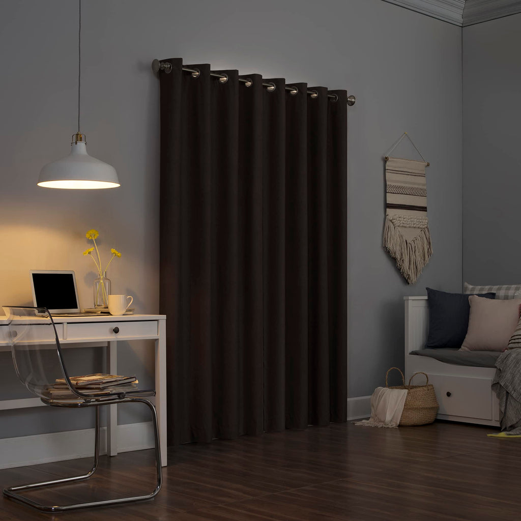 Sun Zero Columbia 2-Pack Thermal Energy Saving 100% Blackout Grommet Curtain Panel Pair, 50" x 84", Dove White