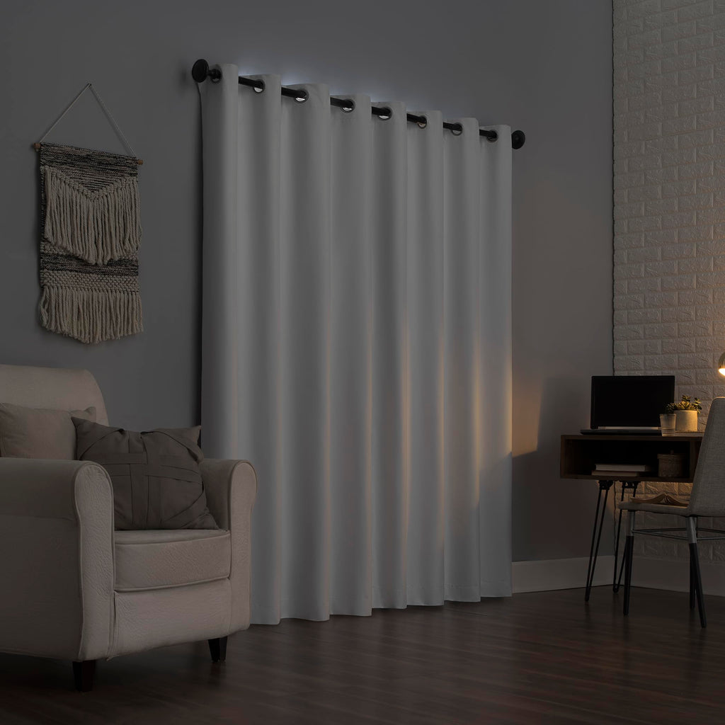 Sun Zero Columbia 2-Pack Thermal Energy Saving 100% Blackout Grommet Curtain Panel Pair, 50" x 84", Dove White