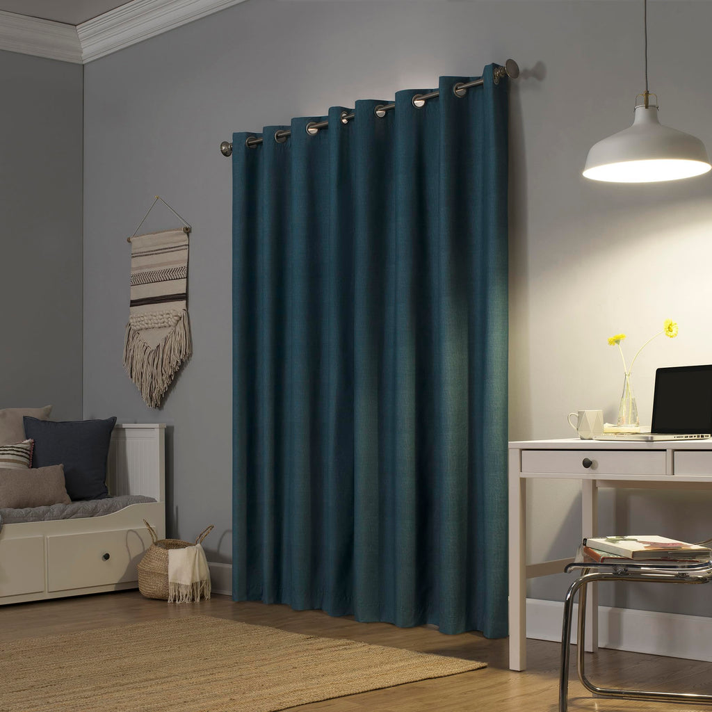 Sun Zero Columbia 2-Pack Thermal Energy Saving 100% Blackout Grommet Curtain Panel Pair, 50" x 84", Dove White